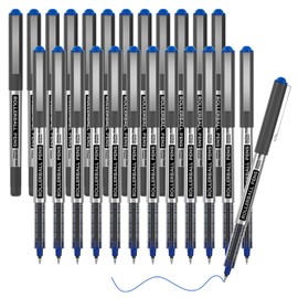 Shuttle Art RollerBall Pens, 25 Pack Blue Fine Point Roller Ball Pens, 0.5mm Liquid Ink Pens for Writing Journaling Taking Notes School Office