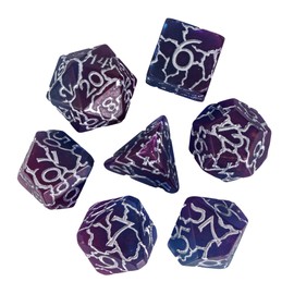 HDdais DND Dice Set, 7PCS Crackle Design Polyhedral Dice Set D&D for Dungeons and Dragons Role Playing Game and Other Tabletop Games（Purple）