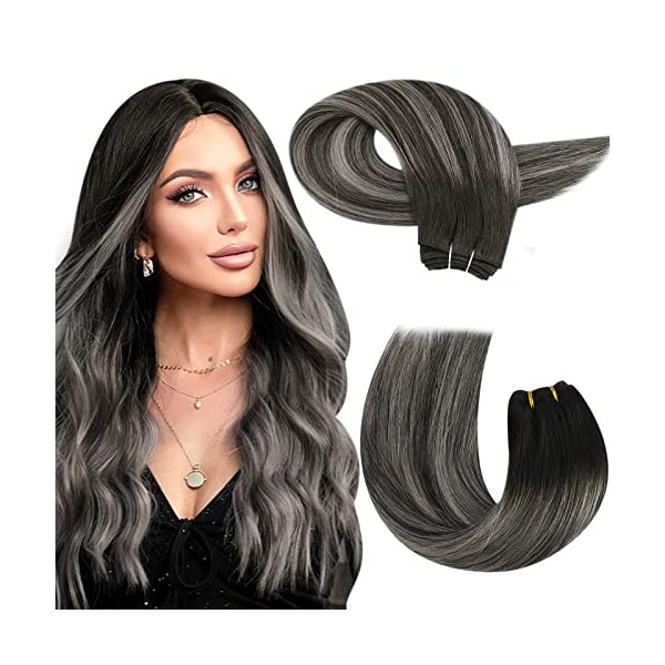 Moresoo Echthaar Tressen zum EinnÃ¤hen Ombre Menschliches Haar Remy Echthaar