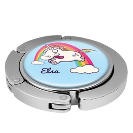 Taschenhalter Verrücktes Einhorn Personalisiert mit Namen ELSA printplanet Chrom