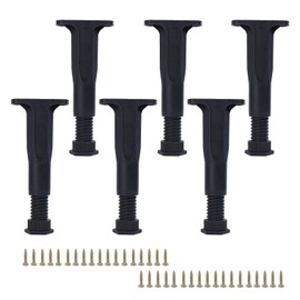 NICENEEDED 6 PCS Adjustable Height Bed Support Legs 6.5"-8.8", Under Bed Frame Legs Replacement Bed Reinforcement, Bed Slats Support Leg Bed Frame Center Legs Kit with Screws