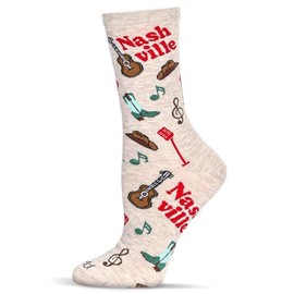 MeMoi Women's Nashville Rayon Crew Socks Oatmeal Heather 9-11