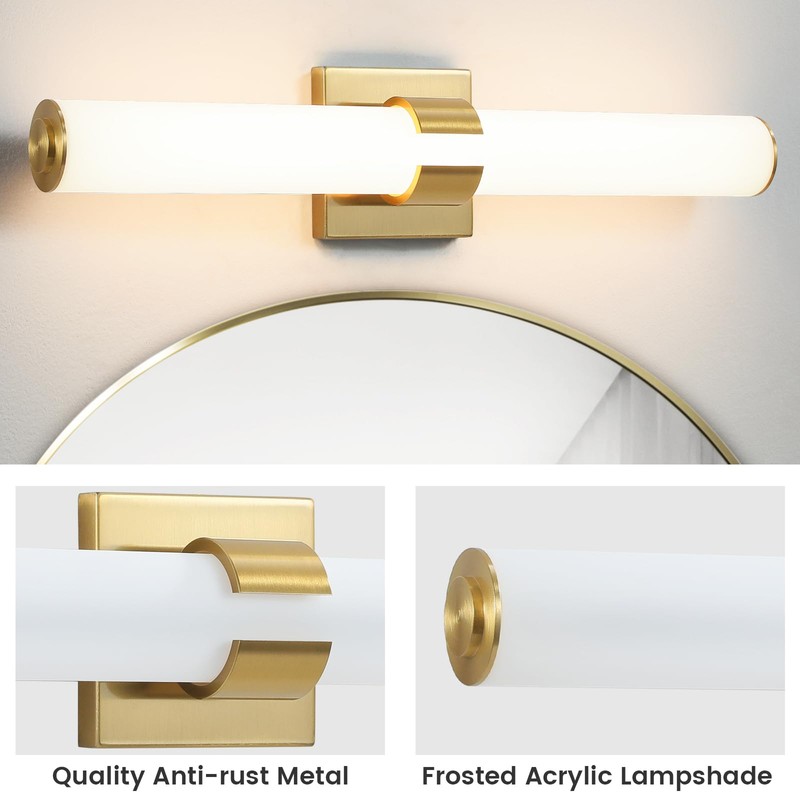 AIJIASI Bathroom Vanity Light Fixtures Over Mirror - 28W Gold