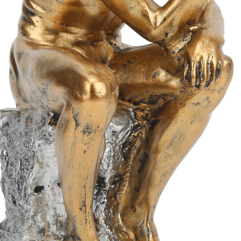 Thinker Statue Retro Style Energetic Lines Stable Nonslip Durable Resin