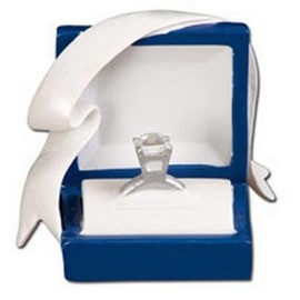 Marry Me Engagement Blue Box "Diamond" Ring with Clear Rhinestone Effect Ornament.