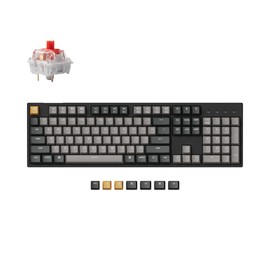 Keychron C2 Pro Wired QMK/VIA Mechanical Keyboard Full Size Layout Custom Programmable Macro RGB Backlit with Keychron K Pro Red Switch OEM Profile Double-Shot PBT Keycaps for Mac Windows Linux