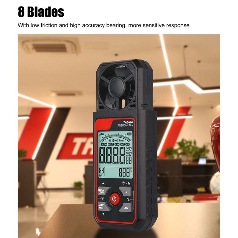 8 Blades Digital Anemometer High Accuracy Handheld Wind Speed Meter