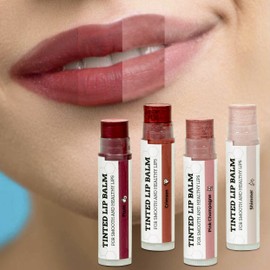 Earth's Daughter Tinted Lip Balm 4 Pack of Assorted Colors - Beeswax, Coconut Oil, Cocoa Butter, Vitamin E - Moisturize and Beautify - Paraben Free