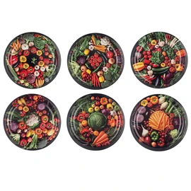 KADAX Screw Lids fi82mm Twist Off Lids Set Metal Replacement Lids for Mason Jars Lids with 6 Locking Teeth for Jars and Mason Jars (Colourful Vegetables, 10 Pieces)