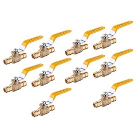 (Pack of 10) EFIELD 3/4-Inch Brass Ball Valve for Pex-A Pipe, F1960 Expansion Type only for Pex-A Pipe, Yellow Handle Brass UPC Certified,(VALVE154)