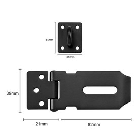 3 Inch Door Hasp Latch Lock,2 Pcs Padlock Hasp Clasp with 16 Screws,304 Stainless Steel Safety Clasp Hasp Lock Latch Set,Gate Lock Hasp for Doors Cabinets Closets (Matte Black)
