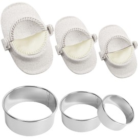 Tyafzzn Ravioli Dumpling Maker Set Consisting of 3 Dumpling Moulds and 3 Dough Cutters (Measuring 7cm, 8cm and 11cm) Food Grade Ravioli Cutters