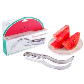 Kitchen + Home Watermelon Slicer Corer and Server - 18/10 Stainless Steel Melon Slicer