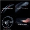Black Leather Steering Wheel Cover Cowhide Wheel Cover Genuine Leather