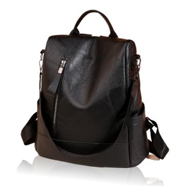 DESAFIANTE Women's Backpack, PU Leather, Waterproof, Lightweight, Anti-Theft, Back Zipper, Business Bag, Commuting to Work Bag, Rucksack, Fashionable, Casual, 3-Way Popular, Commuting to School,