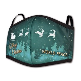 Headmost 2 Layer 3 Pieces Bundle Face Mask W/Slider: Water Repellent, Washable & Breathable Face Mask (XMAS 2)