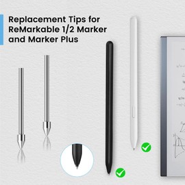 Remarkable 2 Pen Tips,Titanium Alloy Metal Replacement Marker Pen Tips for Remarkable 1/2 Stylus Pen/Marker Plus Pen, No Worn Out Remarkable Pen Nibs (3Pack) with Tool