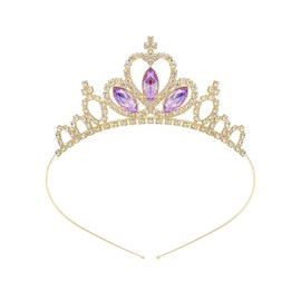 Yheahin Sparkly Princess Crystal Tiara and Crown Rhinestone Cross Birthday Tiara Bride Wedding Costume Hair Accessories for Girls Kids Women, Standard size, Alloy, Crystal