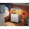 Casaottima White Nightstand Set of 2 with Charger Station —