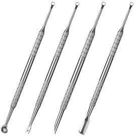 4 PCS Nail Cuticle Pushers Stainless Steel Cuticle Trimmer Nail Tools Scraper Dead Skin Remover Loop Cuticle Pusher 2 in 1 Nail Cuticle Pusher Non Slip Double Ended Nail Cuticle Trimmer