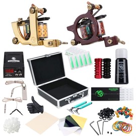 Dragonhawk Complete Tattoo Kit for Beginners 2 Pro Tattoo Machine Tattoo Power Supply Kit Tattoo Inks 20 Tattoo Needles Tips Tattoo Supplies