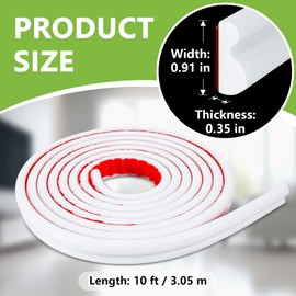 Orgthin Peel and Stick Wall Molding Trim 0.91 in x 10 FT, TPE Self Adhesive Flexible Chair Rail Panel Molding, White DIY Home Decor for Wall Door Ceiling Mirror Cabinet Floor