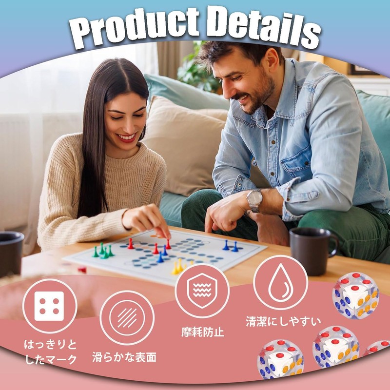 LvYiLinggg 6 Sided 25mm Clear Large Dice for Party, KTV,