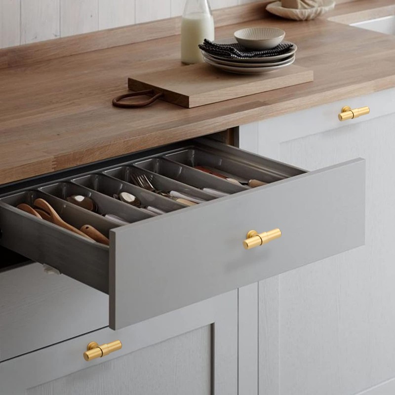 LONTAN 5 Pack Gold Drawer Knobs Gold Cupboard Knobs Cabinet