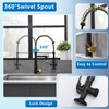 Fapully LED Kitchen Faucet with Pull Down Sprayer,Black&Gold Commercial Kitchen