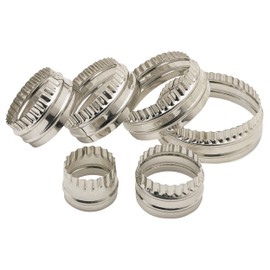 KitchenCraft Double Sided Pastry Cutters Set with Fluted / Round Edges, Stainless Steel, 6 Pieces, Silver