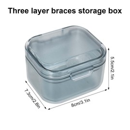 Disnace Dental Container Case, Denture Case for Soaking Dentures, Portable Retainer Case Denture Bath Denture Case Retainer Container Box Dental Dustproof Box Night Guard Case for False Teeth (Blue)