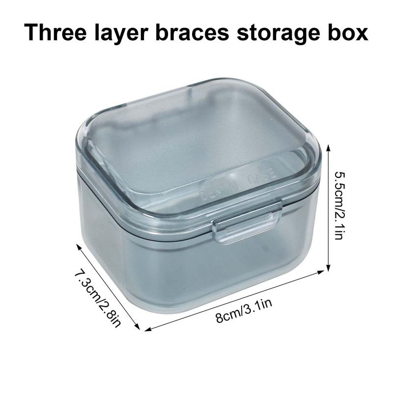 Disnace Dental Container Case, Denture Case for Soaking Dentures, Portable