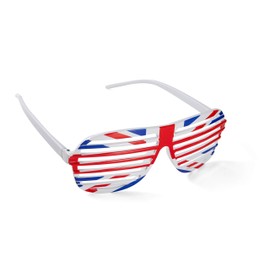 Komonee Union Jack Great Britain Shutter Shades Fun Novelty Plastic Party Retro Fancy Dress Costume Prop Rave Club Eyewear Disco Adults 80's Sunglasses