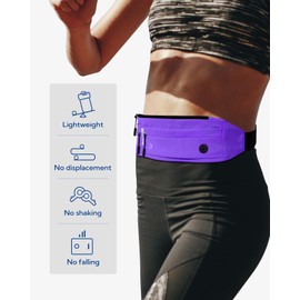 WATERFLY - Riñonera para correr con cinturón para correr para correr en maratón, correr, correr, correr, entrenamiento, ejercicio, fitness, teléfono, cinturón para hombres y mujeres, cintura delgada,