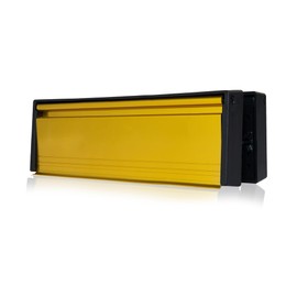 Xfort MailPlate 10" Letterplate Satin Brass, Premium Draught Proof Postal Letterbox, Telescopic Sleeved Letter Box for Wooden, Composite and uPVC Midrail Doors with 40-80mm Door Thickness.