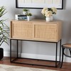 Baxton Studio Amelia Sideboard and Server, 2-Drawer, Natural Brown/Black