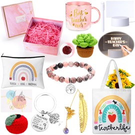 Capoda 13 Pcs Christmas Teacher Appreciation Gifts Box Thank You Gifts for Teacher Best Teacher Gifts for Women Teacher Birthday Gift Ideas for Women Men Teacher Retirement Baskets Gifts Supplies