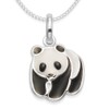 Sterling Silver Children's Panda Necklace on Silver Chain - Black