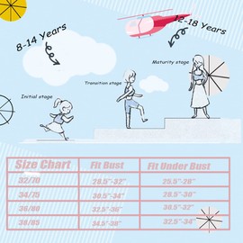 Yintry Cotton Teen Girl’s Sport Bra with Adjustable Detachable Strap Wire Free Training Bralette 3 Pack A-Cup