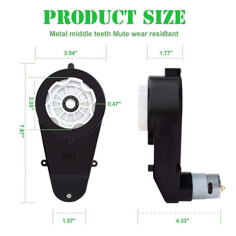 2 Pcs 24V Electric Powered Wheels Upgrade Motor Gearbox 24v