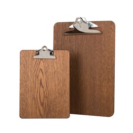 Chalkboards UK Premium Clip Board, Wood, Dark Oak, 34 x 24 x 0.4 cm