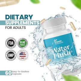 Water Flush - Diuretic Debloating Water Pills - 60 Capsules