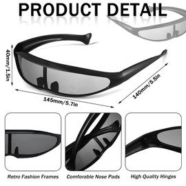 Copkim 12 Pairs 80s Futuristic Narrow Cyber Visor Sunglasses Futuristic Narrow Shield Sunglasses Glasses Accessories for Women Men Future Style Costume Cosplay