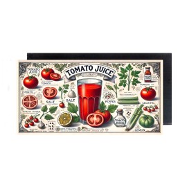 Tomato Juice FRIDGE MAGNET sign advertisement (2 x 4 inches, wood)
