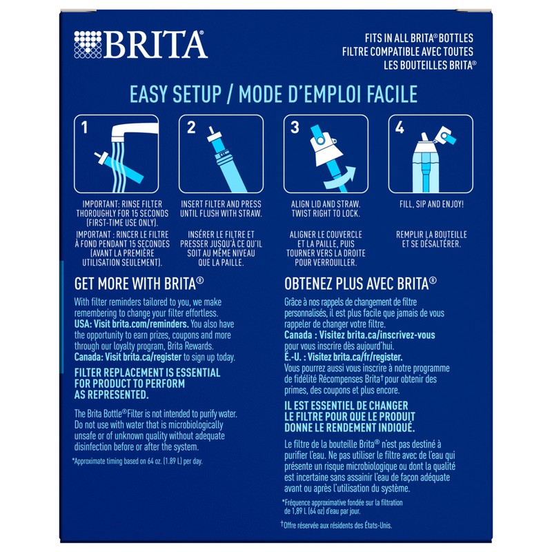 Brita Water Bottle Replacement Filters, BPA-Free, Replaces 1,800 Plastic Water