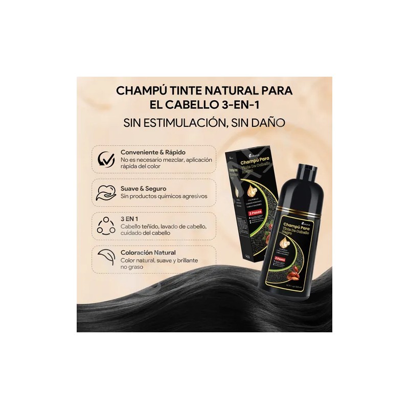 Kaisasa Shampoo Con Tinte Cubre Canas Con Aceite De Argn