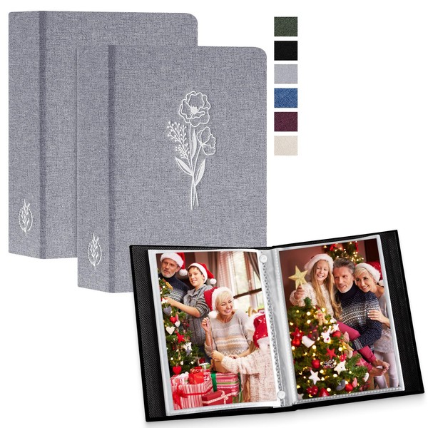 Lanpn Photo Albums 7x5 2 Packs, Linen Cover Small Acid