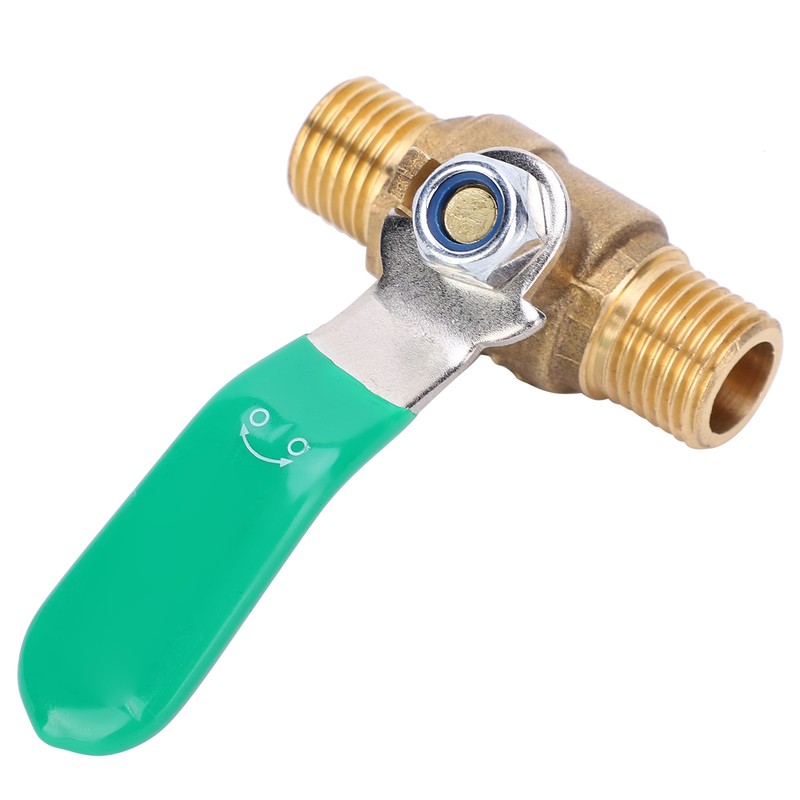 4pcs 1/4in Ball Valve Thicken Double External Thread Brass Drain