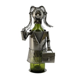 Imported Gift Depot Profesional Business Executive Lady Metal Wine Bottle Holder Character