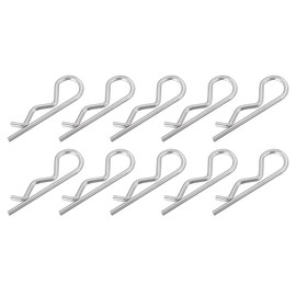sourcing map 4 mm x 78 mm Cotter Pins Spring Fastener, Hitch Pins Retaining Pin R Clip Hairpin 304 Stainless Steel Silver Tone 10 Pcs